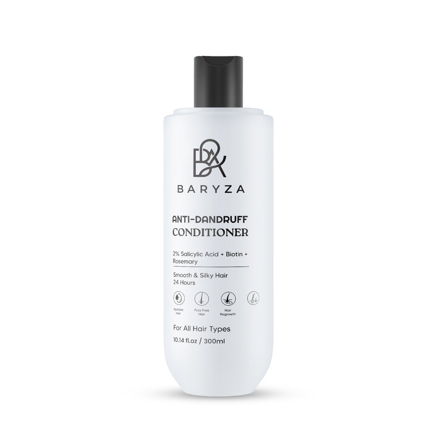 BARYZA Anti-Dandruff Conditioner with 2% Salicylic Acid, Biotin & Rosemary | Reduces Dandruff, Controls Frizz, Deeply Nourishes Hair | For Men & Women | All Hair Types | 300ml
