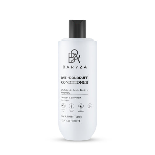 BARYZA Anti-Dandruff Conditioner with 2% Salicylic Acid, Biotin & Rosemary | Reduces Dandruff, Controls Frizz, Deeply Nourishes Hair | For Men & Women | All Hair Types | 300ml
