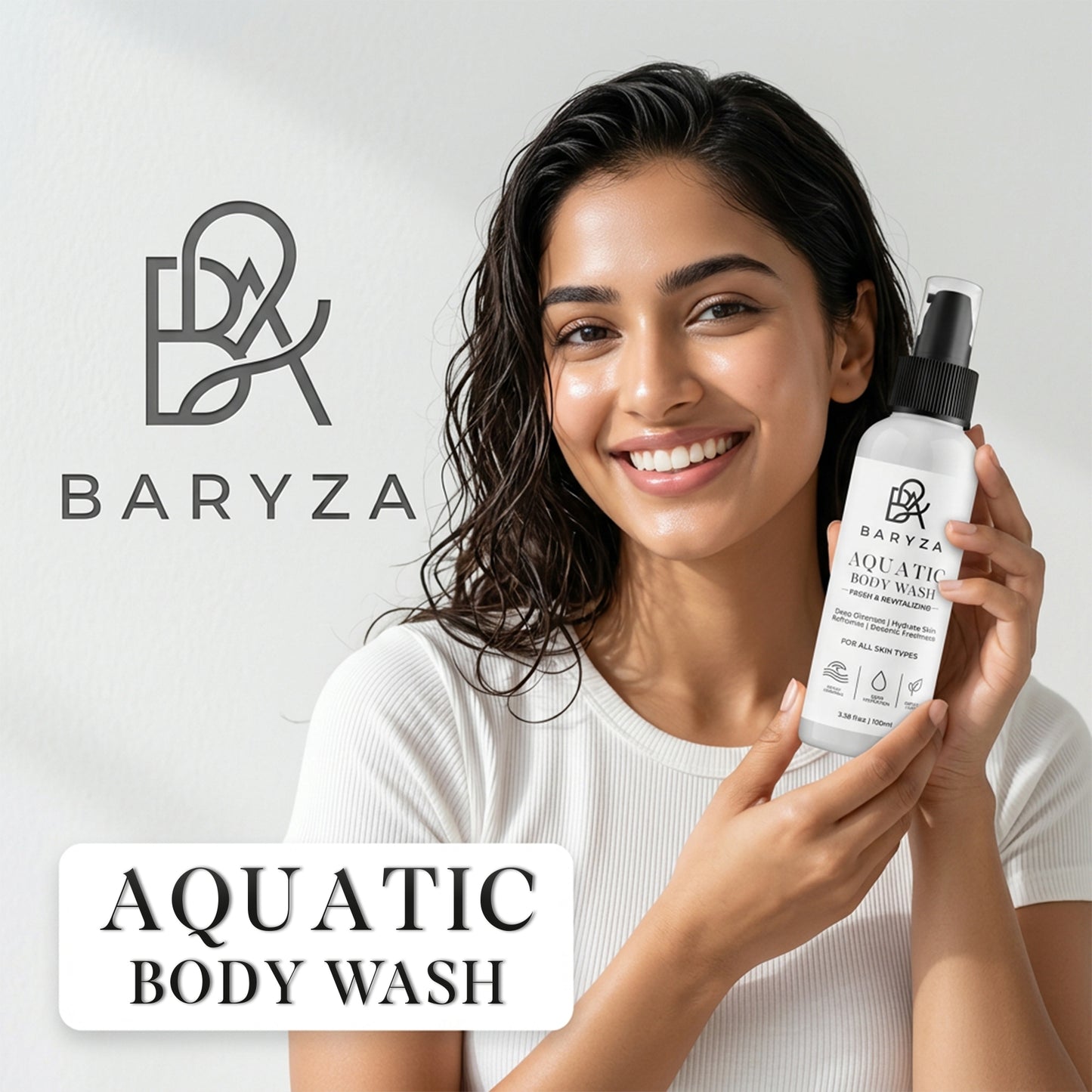 BARYZA Aquatic Body Wash with Sea Minerals & Marine Extract