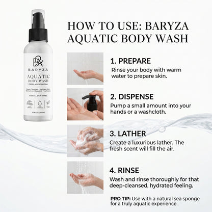 BARYZA Aquatic Body Wash with Sea Minerals & Marine Extract