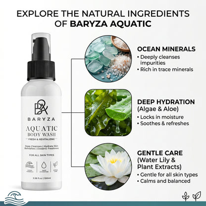 BARYZA Aquatic Body Wash with Sea Minerals & Marine Extract