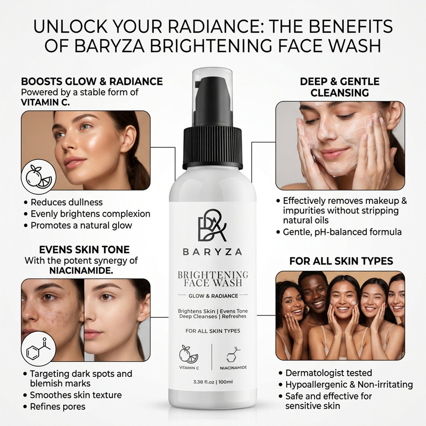 BARYZA Brightening Face Wash
