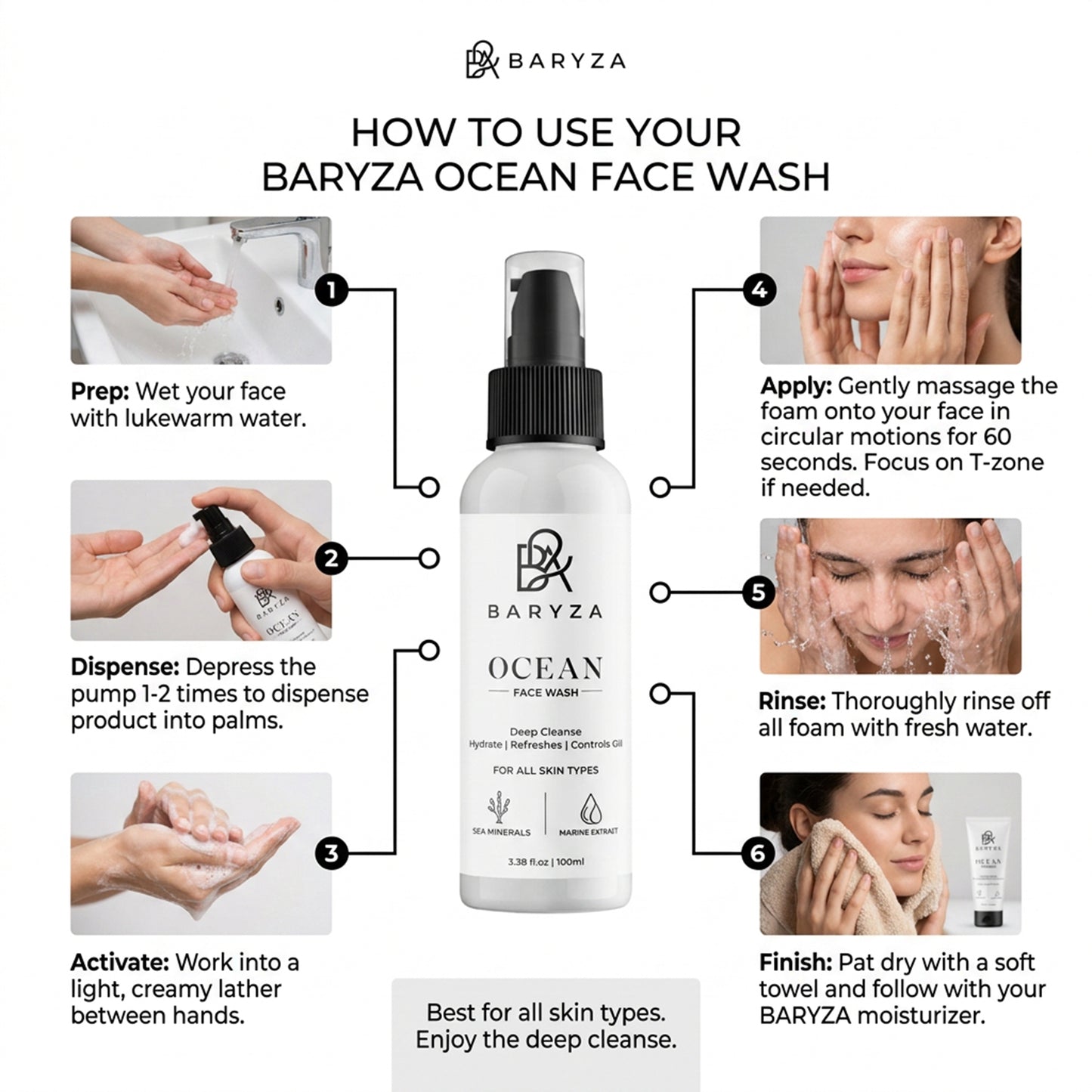 BARYZA Ocean Face Wash with Sea Minerals